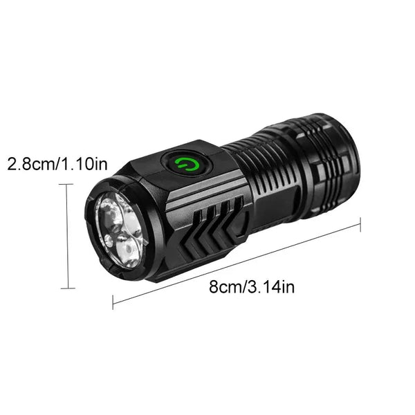 Mini Lanterna Tática LED Recarregável USB Ultra Potente