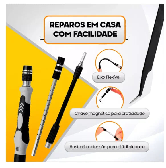 Kit Ferramentas 115 Peças Jogo Mini Chaves Precisão Multiuso