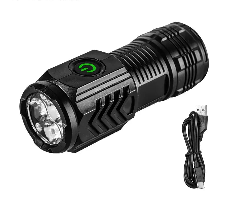 Mini Lanterna Tática LED Recarregável USB Ultra Potente